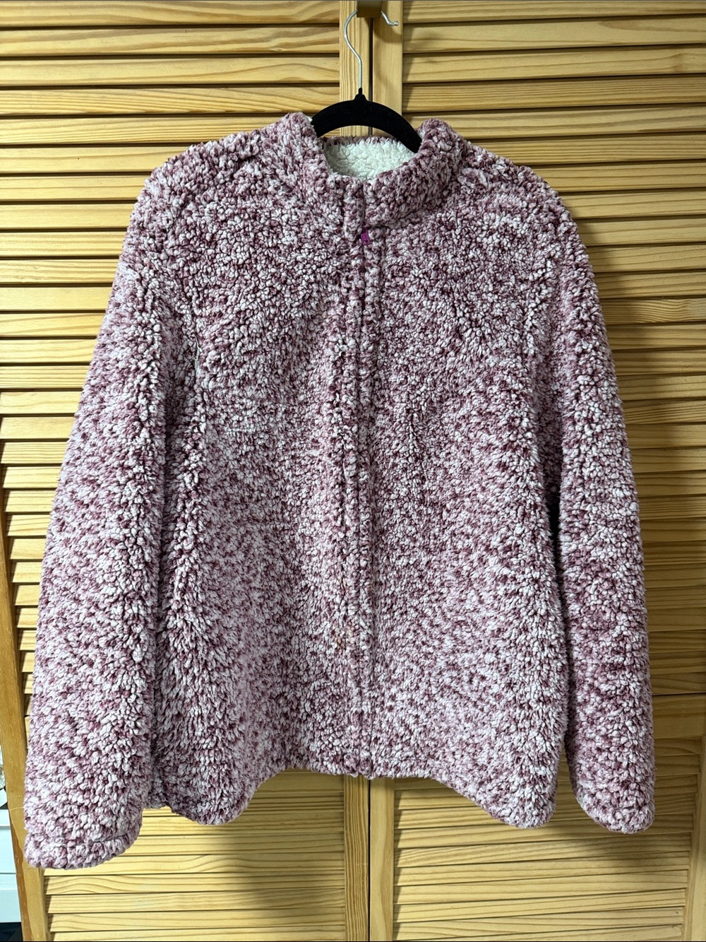 Time and Tru Plush Sherpa Jacket in Dusty Rose
